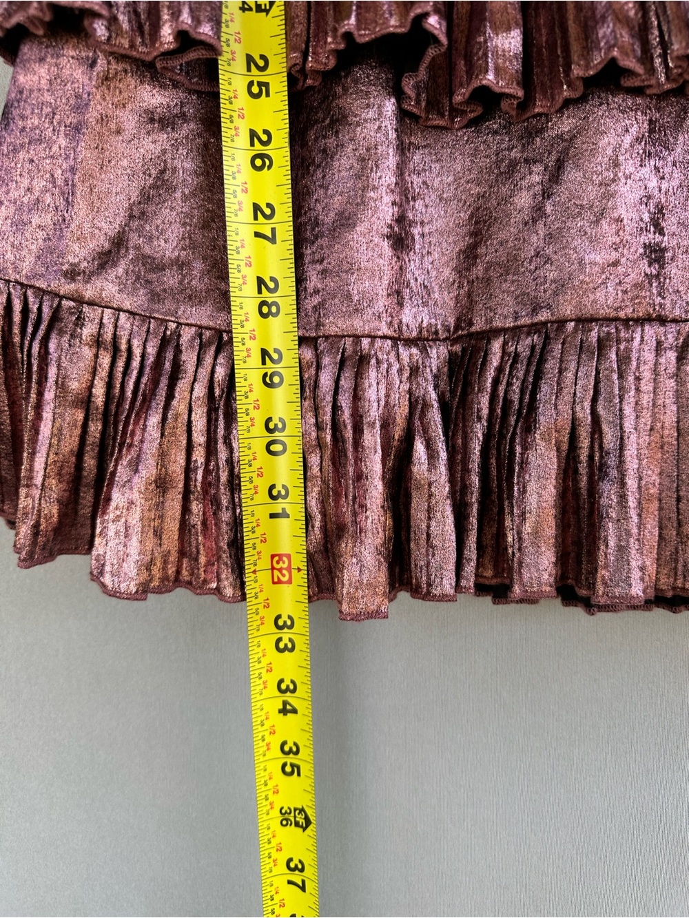 TCEC Rose Gold Metallic Ruffle Mini Dress - Picture 5 of 8